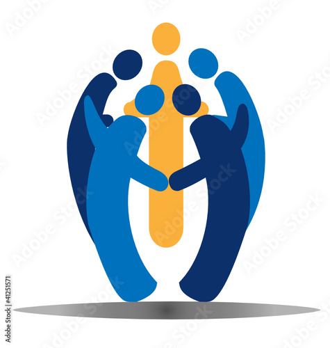 Teamwork social people logo vector