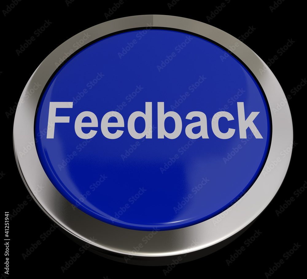 Feedback Button In Blue Showing Opinions And Surveys Feedback Button In Blue Showing Opinions And Surveys