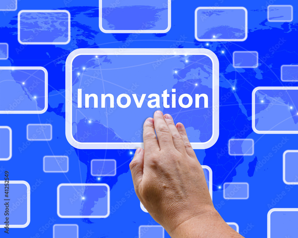Innovation Button Being Pressed Showing Creativity Or Vision Innovation Button Being Pressed Showing Creativity Or Vision