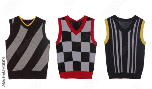 Fotografie set of three waistcoat isolated on white