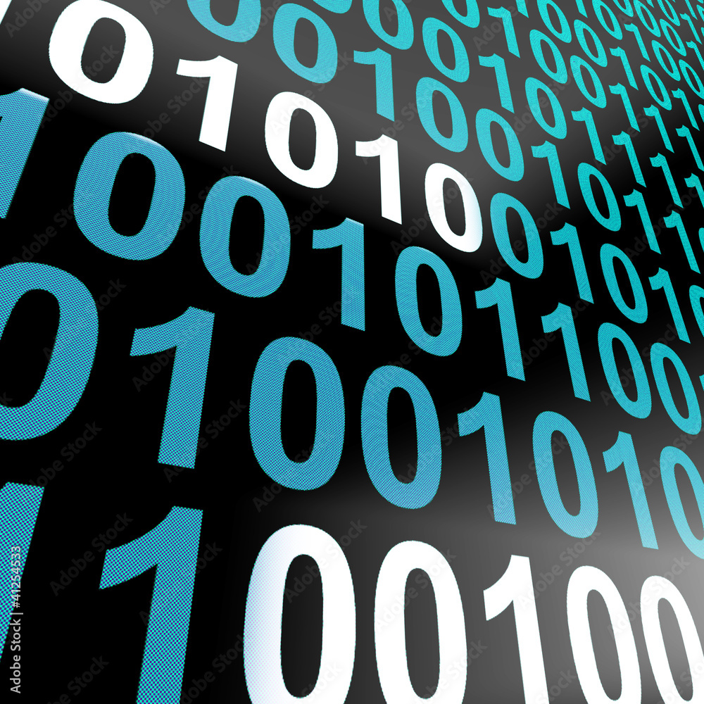 Binary Code On Computer Screen Showing Technology And Computing