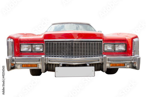 Fotografiet red cadillac,  isolated