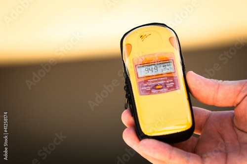 Geiger counter in hand photo