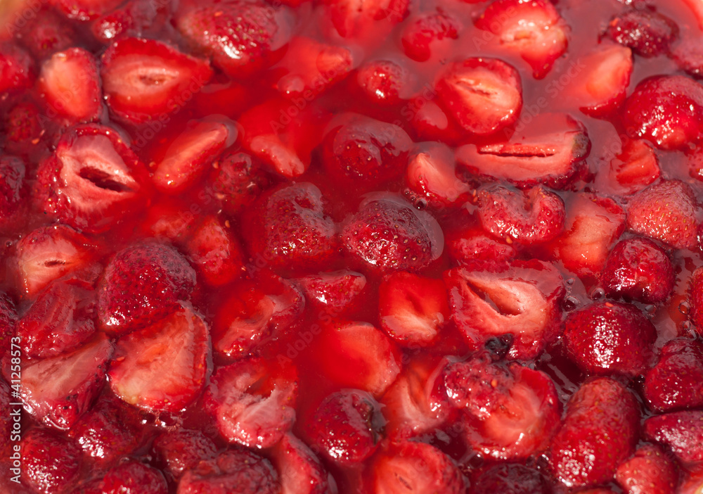 Strawberry pie close-up