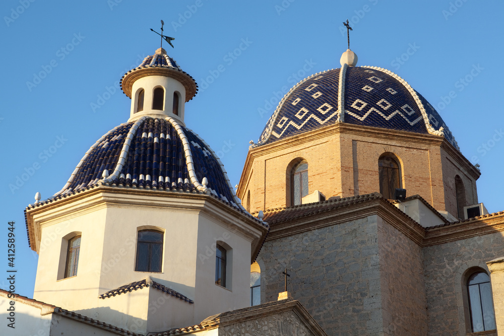 Domes of the Altea's Church. Costa Blanca, Alacant.