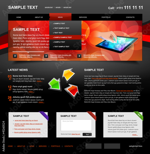 Wallpaper Mural Editable Website Template 4. Color variant 4 (Red on Dark) Torontodigital.ca