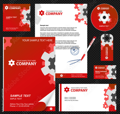 Business style, corporate identity template 7 (red industrial)