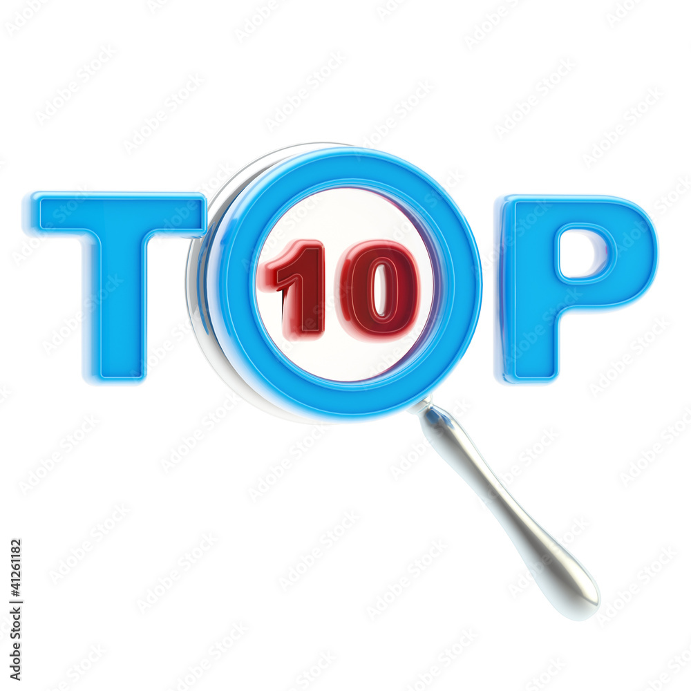 Top-10 under the magnifier isolated Top-10 under the magnifier isolated