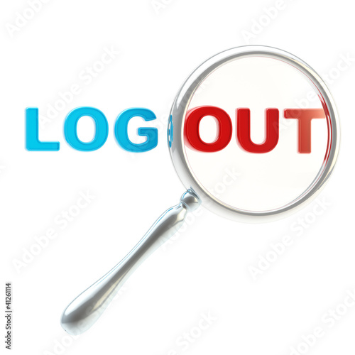Word "log out" under the ma...