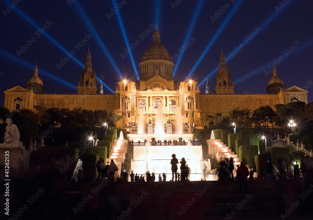 Naklejka premium Montjuic fountain show