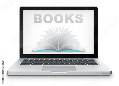 Vector Open Book in Laptop.