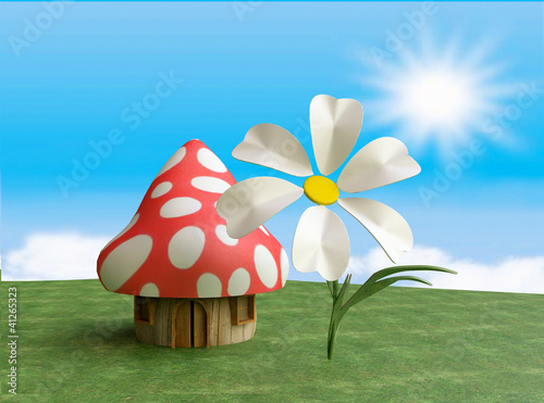 Fairy Mushroom Cottage in 3D