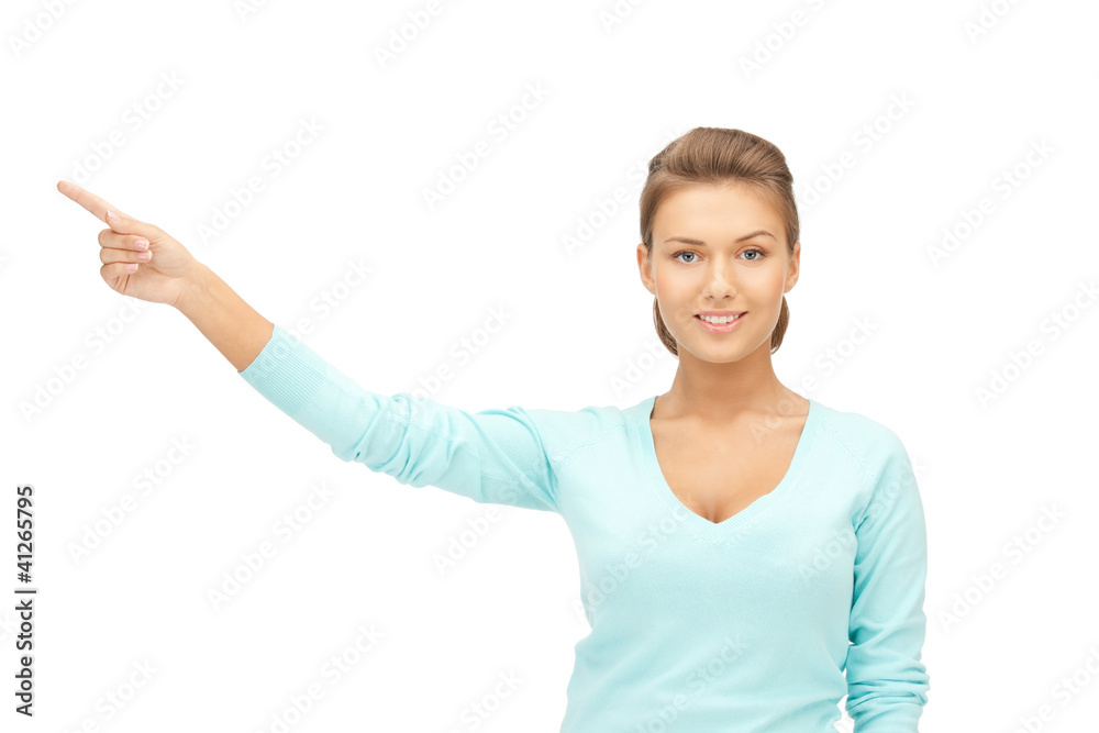 businesswoman pointing her finger
