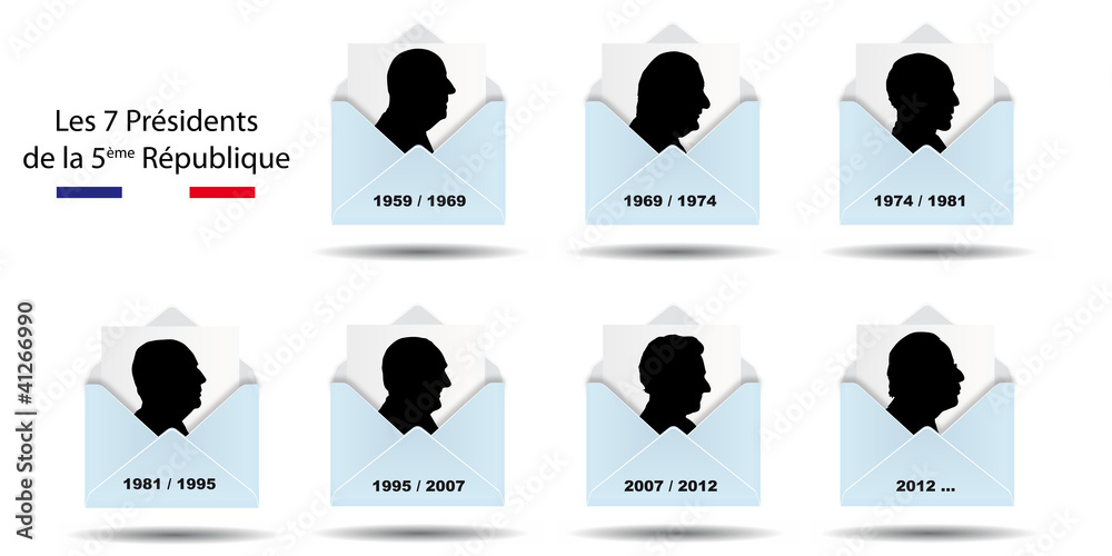 Les 7 présidents de la 5ème république Stock Vector | Adobe Stock