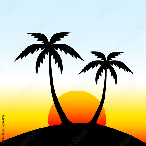 Island with palm trees