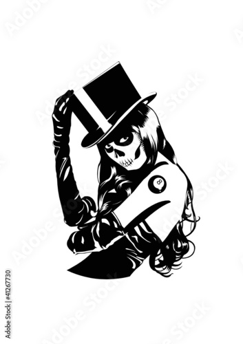 Vector illustration of Sugar Skull girl