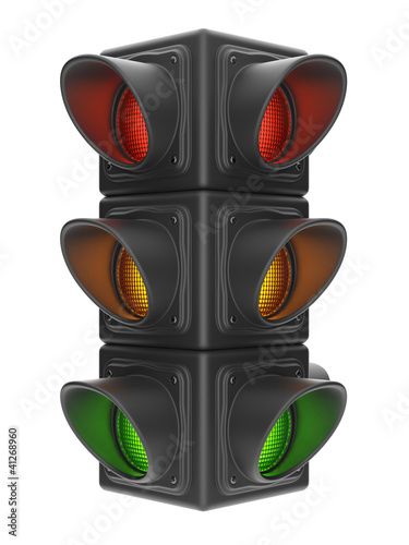 Traffic lights 3d. Road con...