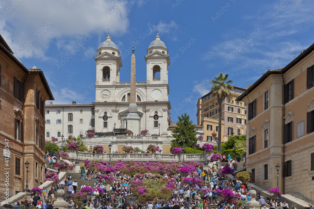 Fototapeta premium Rzym, piazza d Spagna, widok