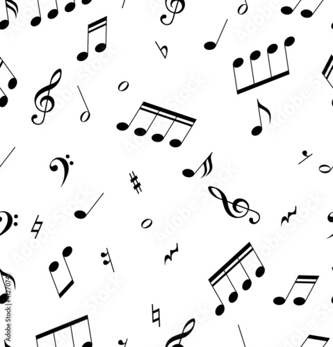 Seamless abstract pattern with music symbols