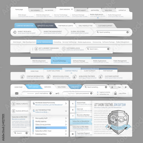 Web site design interface elements: Navigation menu bars