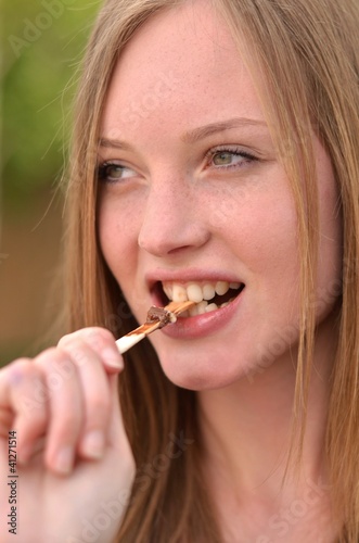 woman eating ice cream