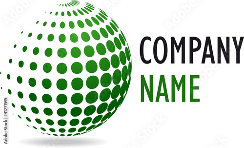 Company business 3D logo green sphere desing