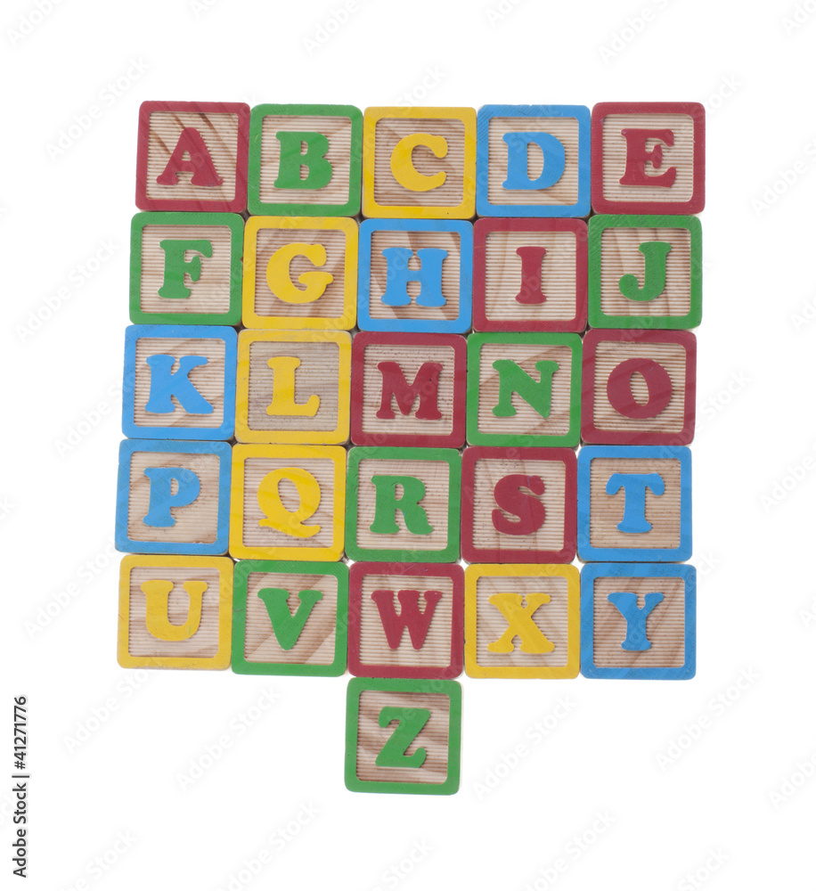 Wooned cubes alphabet