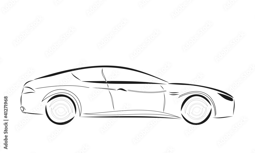 Fototapeta premium Sport car vector sketch