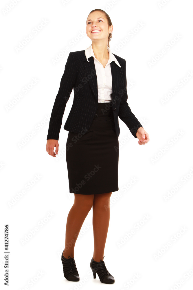 A full-length portrait of a young woman A full-length portrait of a young woman