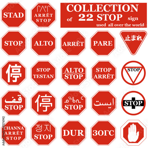 Real STOP sign collection from different countries