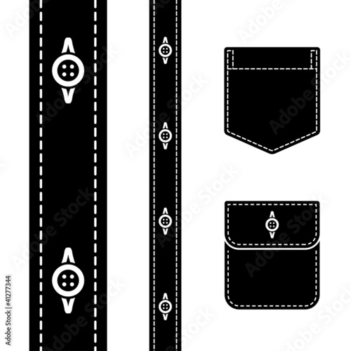 vector shirt button pocket black silhouette