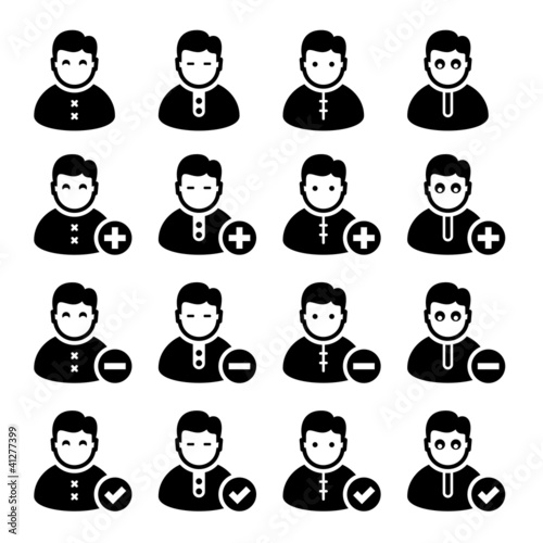vector add delete person icons