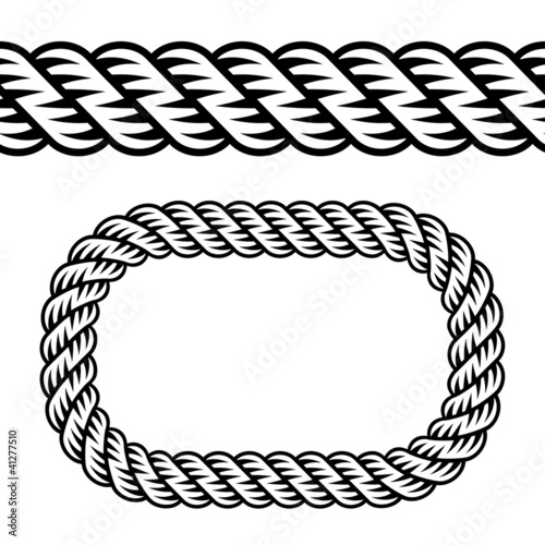 vector seamless black rope symbol