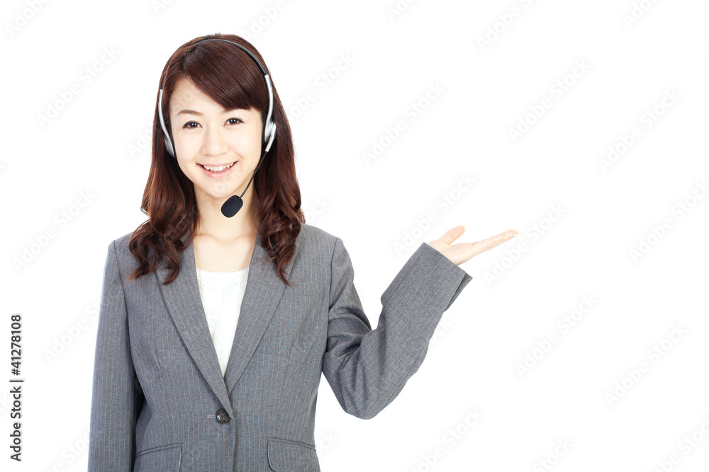Beautiful businesswoman with headset Beautiful businesswoman with headset
