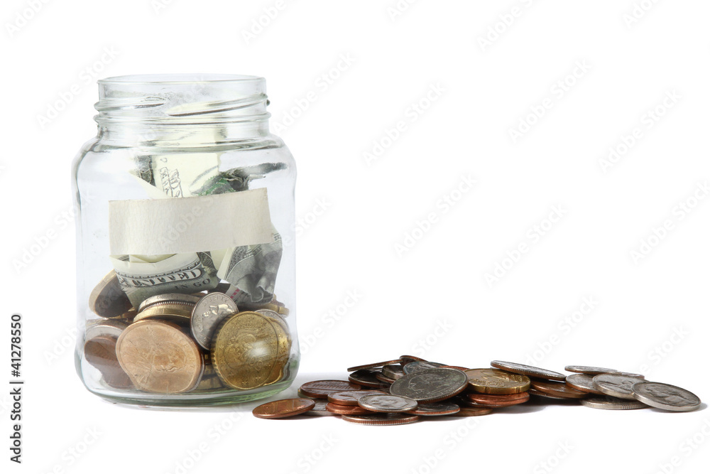 money on the bottle,dollar,isolated on white background money on the bottle,dollar,isolated on white background