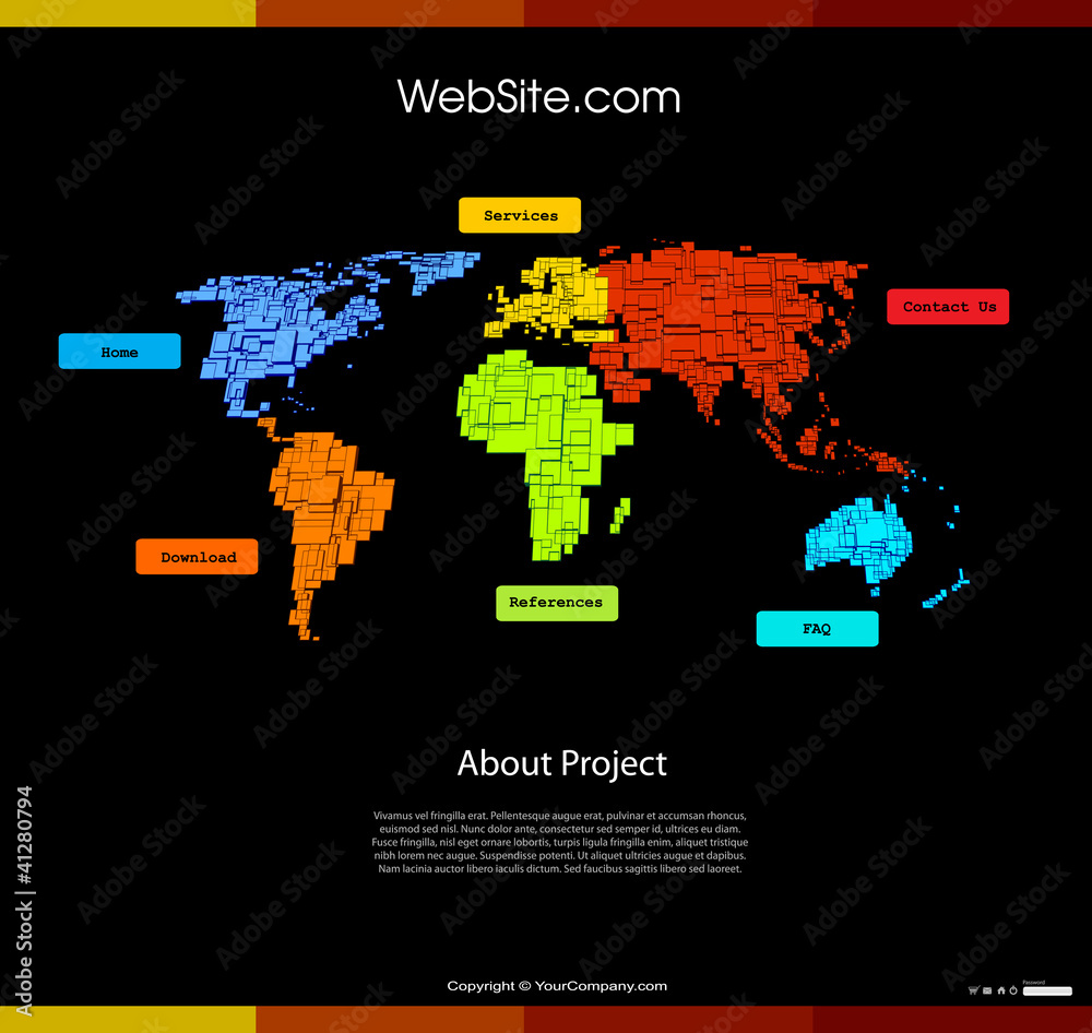 website with world map