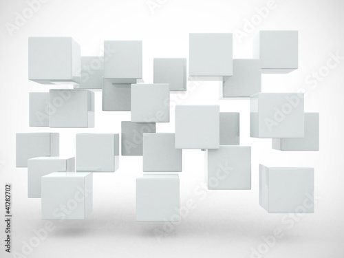 Abstract geometric shapes from cubes - 3d render