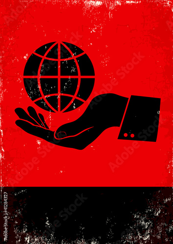 hand and the globe