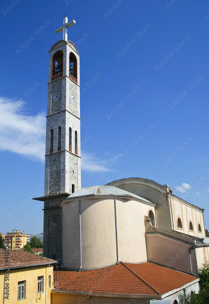 Fototapeta premium Catholic church in the center of Shkodra, Albania