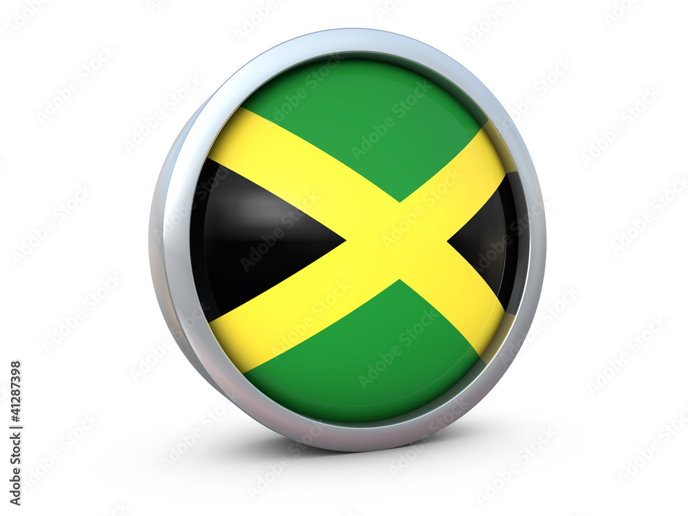 Fototapeta premium Jamaica flag icon 3d render