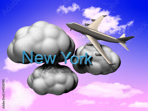 Fototapeta Naklejka Na Ścianę i Meble -  Flight to New York