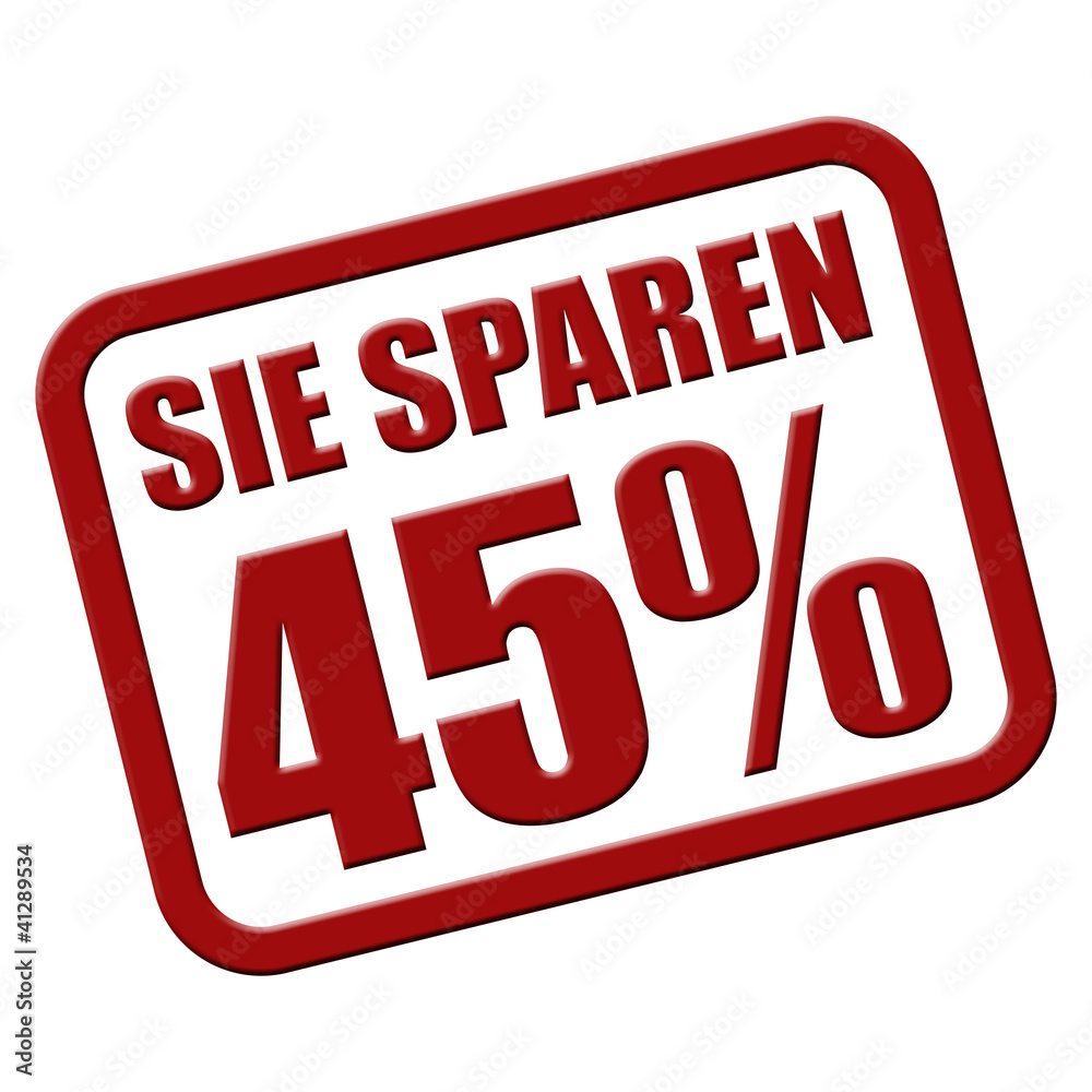 Stempel rot rel SIE SPAREN 45 %
