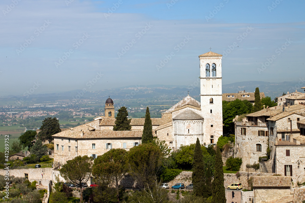 Panoramic view of the church in Assisi