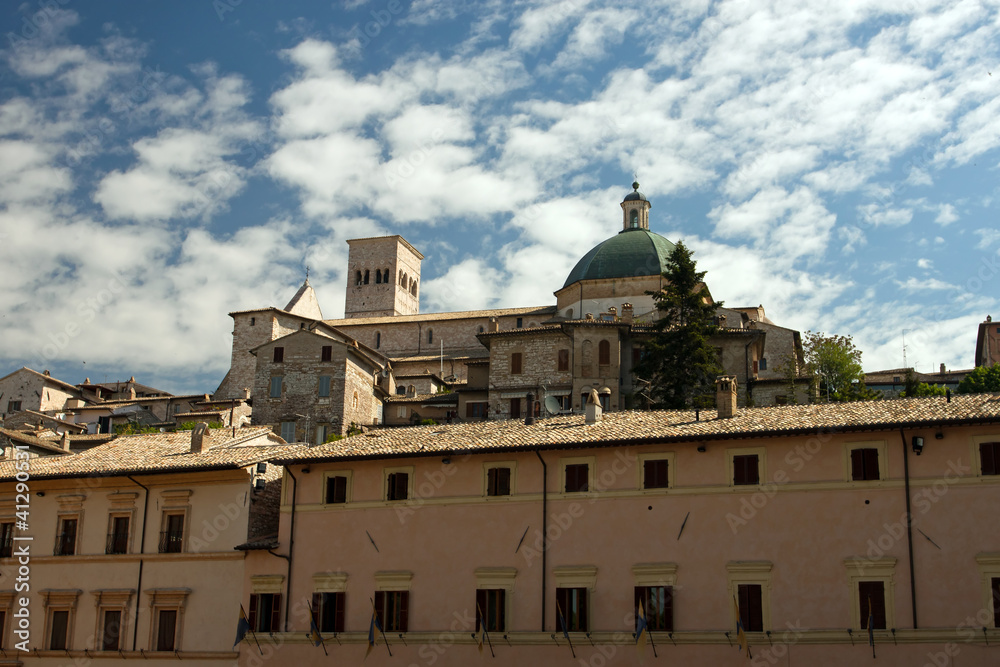 view of the church in Assisi
