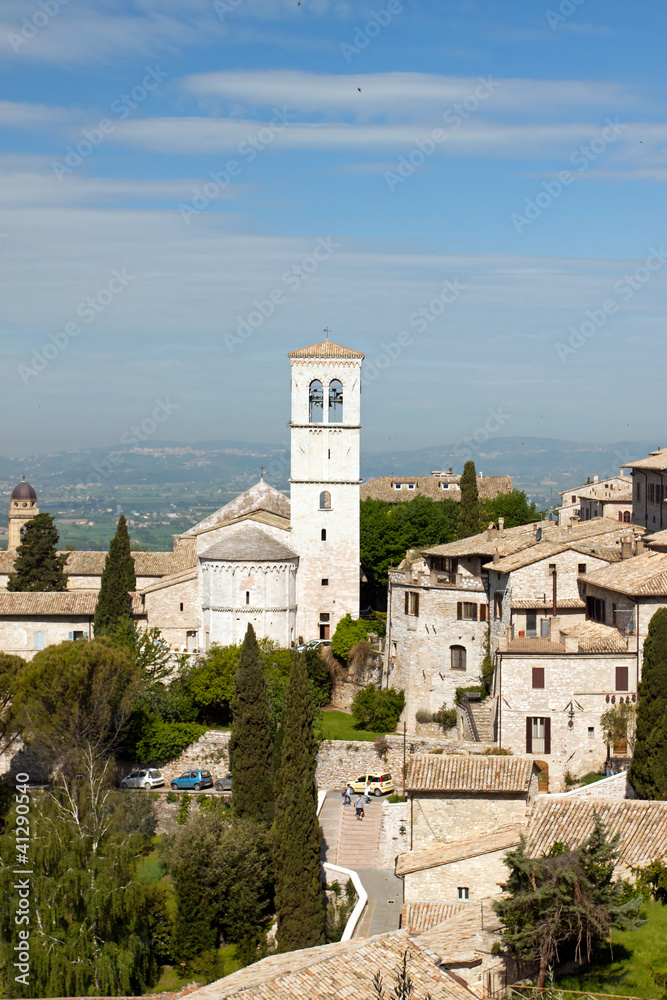 Panoramic view of the church in Assisi