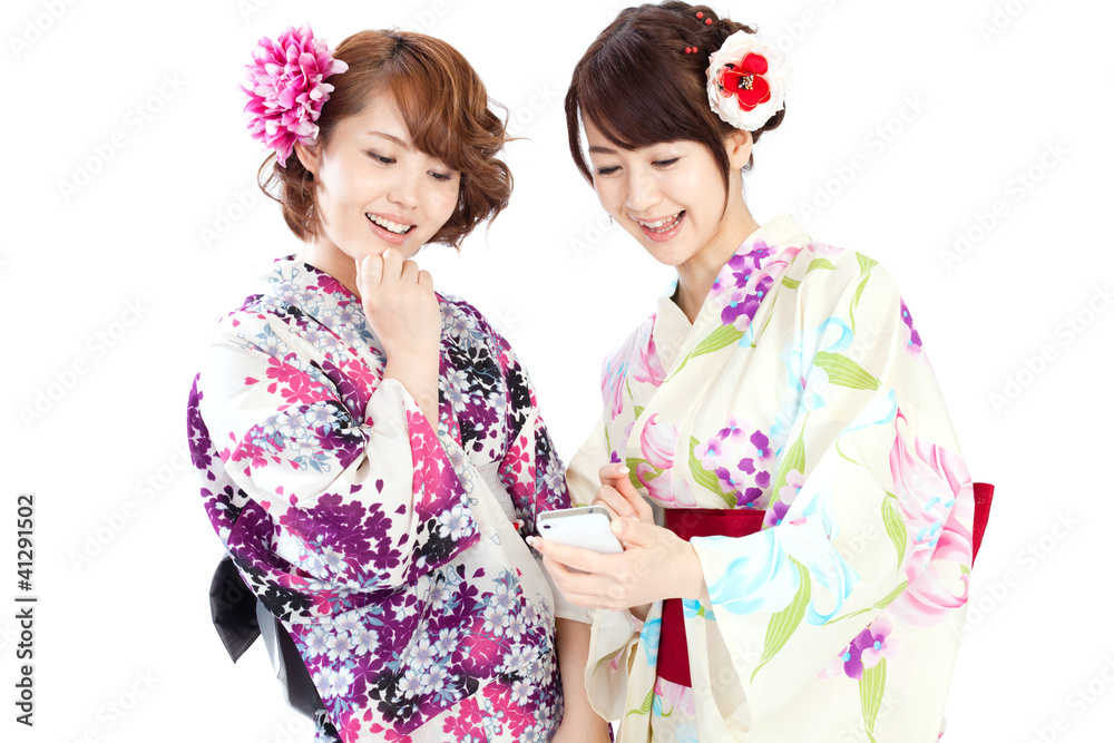 Beautiful kimono women. Portrait of asian women. Beautiful kimono women. Portrait of asian women.