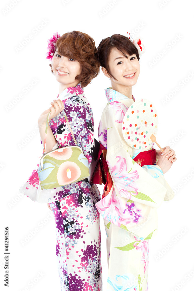 Beautiful kimono women. Portrait of asian women. Beautiful kimono women. Portrait of asian women.