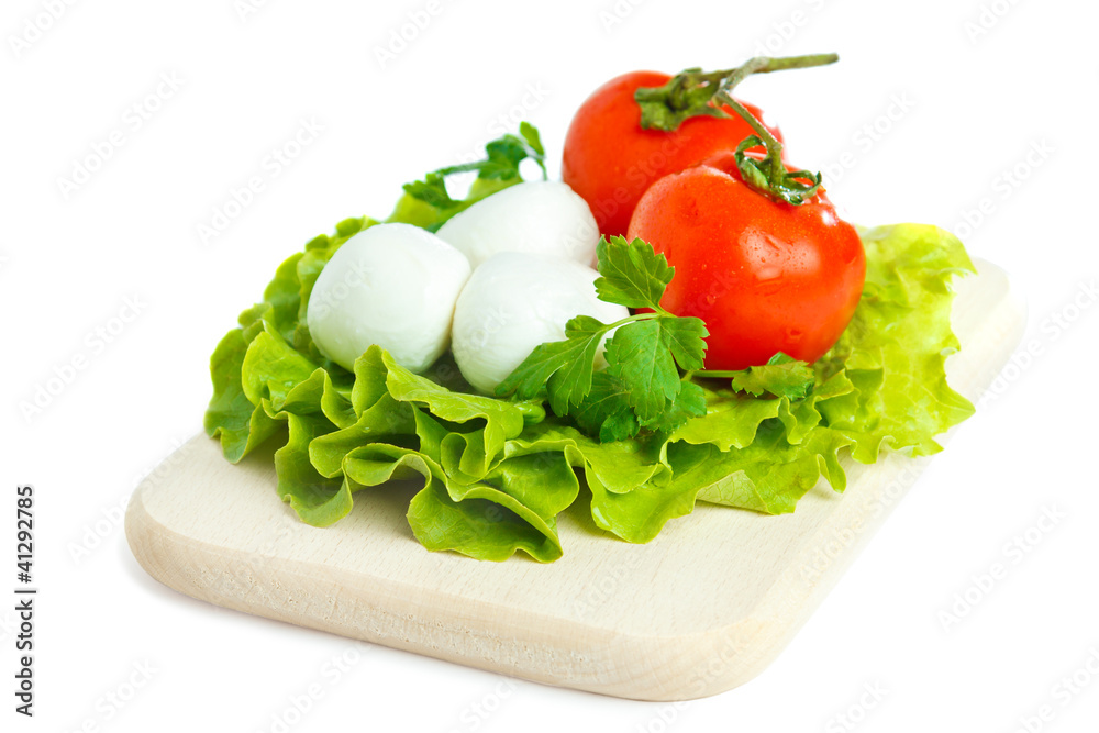 Cheese with tomato and salad Cheese with tomato and salad