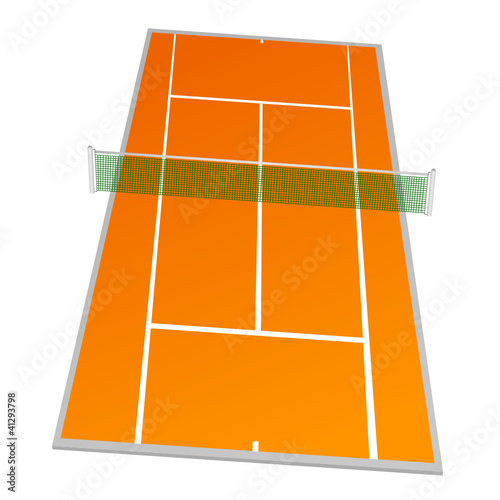 tennis court in orange color illustration