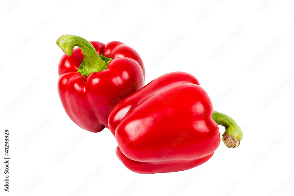 Fresh red peppers isolated on white background Fresh red peppers isolated on white background